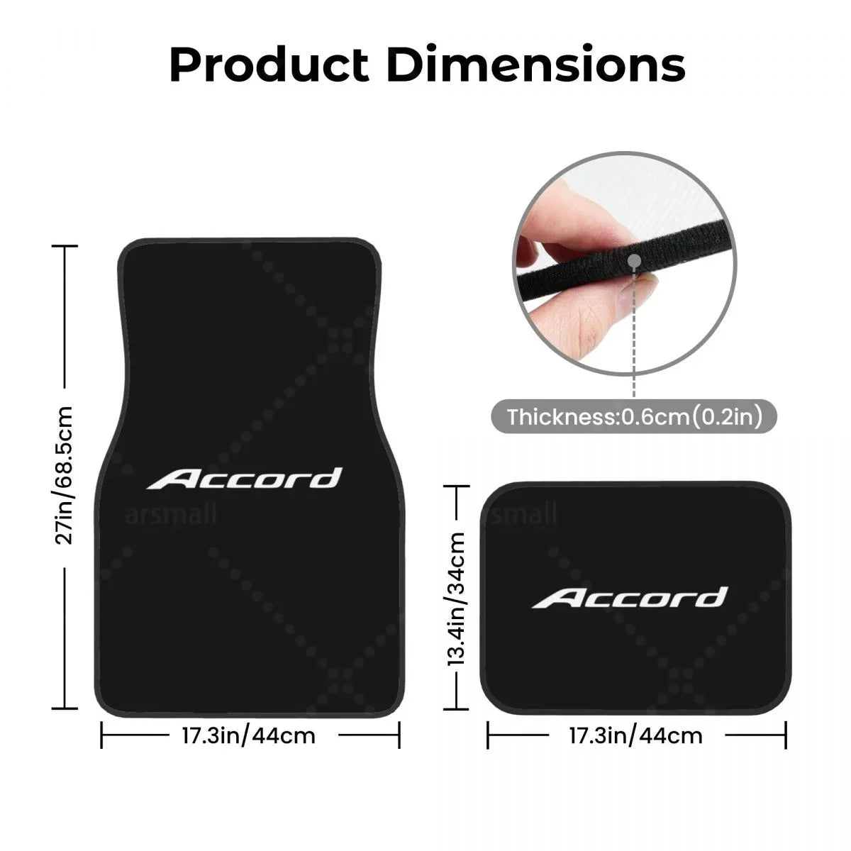 Premium Accord Car Floormat Heavy Duty Front Rear Rubber Floor Mats Carpet Floor Protection Fits Most Vehicles for Cars, Trucks & SUVs