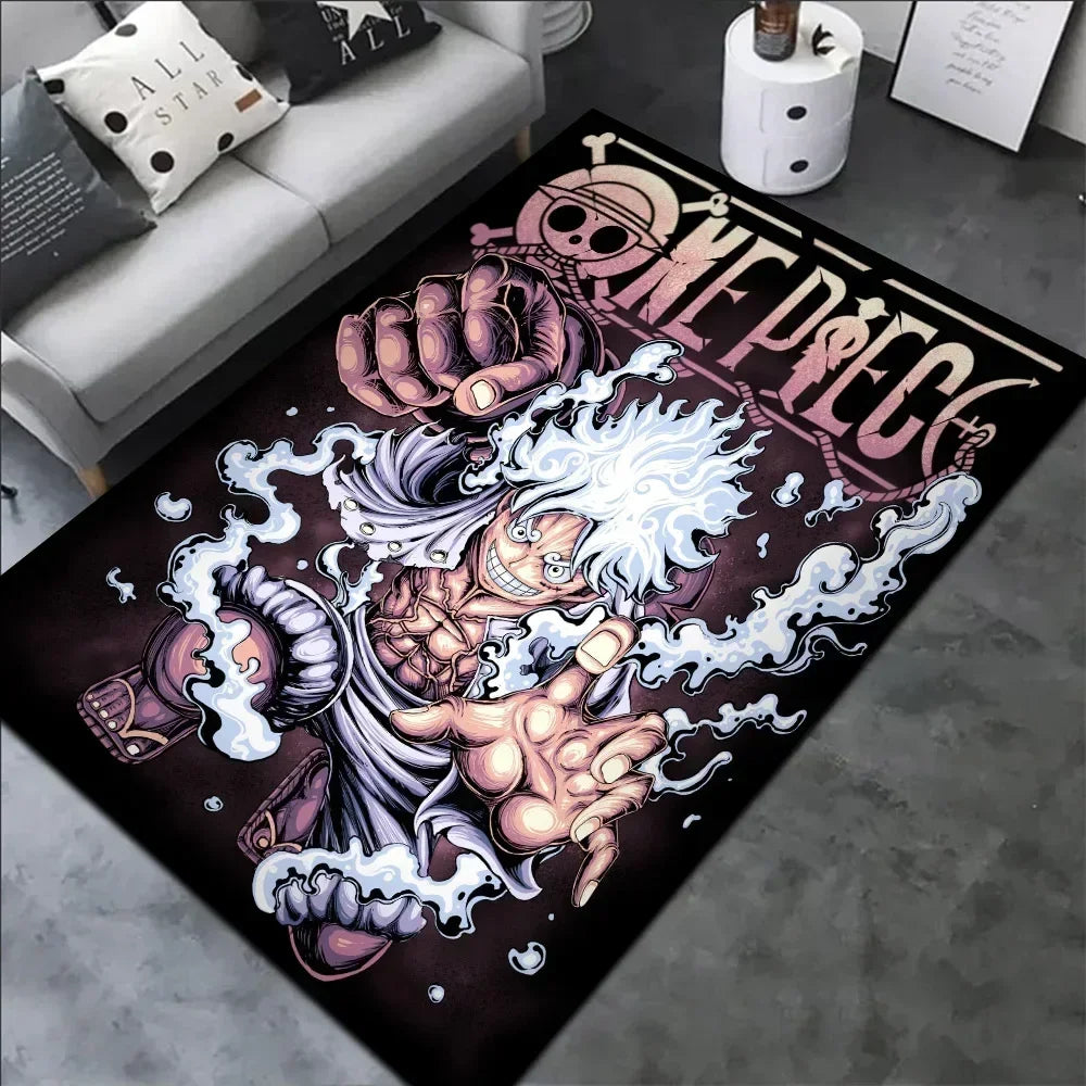 Premium Anime Rug Popular Style Luffy Gear 5 One Nika Form Piece Ace Customize Cartoon Rug Handmade Carpet Area Rug For Home Decor for Cars, Trucks & SUVs