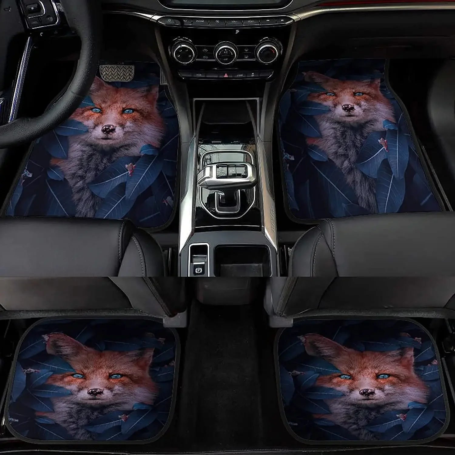 Premium Cute Fox Frog Animal Car Mats Universal Fit Car Floor Mats Fashion Soft Waterproof Car Carpet Front&Rear 4 Pieces Full Set Fit F for Cars, Trucks & SUVs