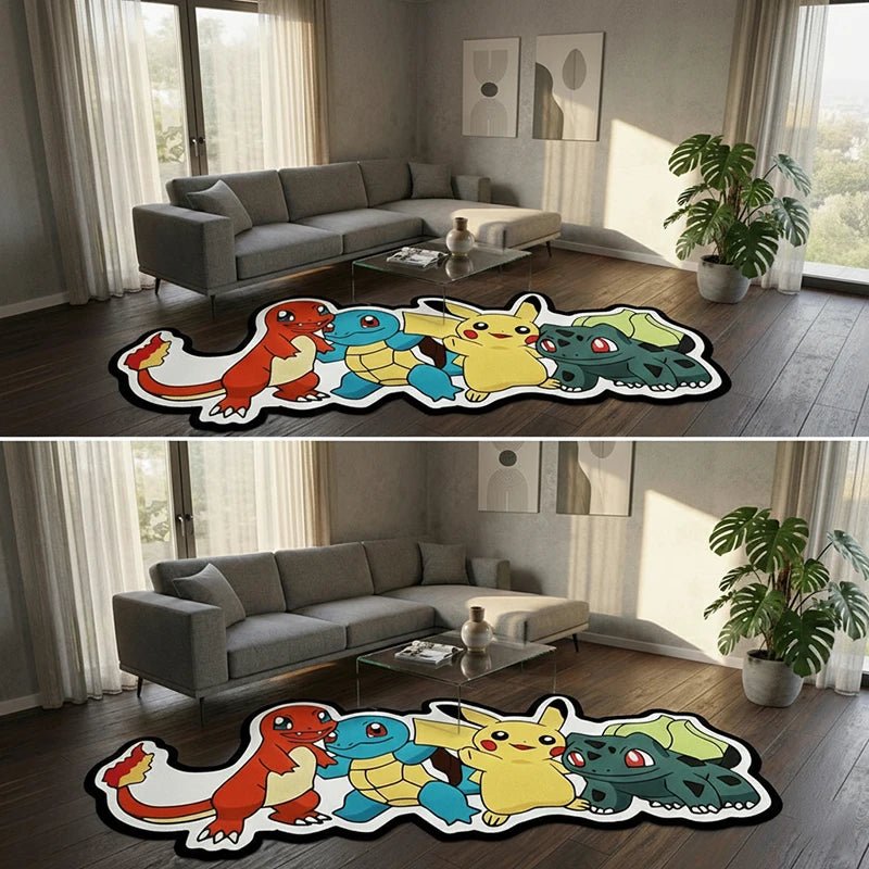 Premium Charmander/Squirtle/Pikachu/Bulbasaur Irregularly Designed Carpet Pokã©Mon Indoor Non Slip Decorative Mat For Fans And Collectors for Cars, Trucks & SUVs