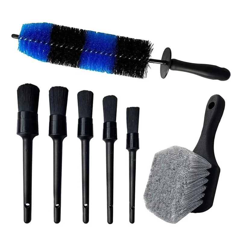 Premium Untior Wheel Tire Brush Set Long Soft Bristle Detail Brushes Microfiber Cleaning Cloth For Cleaning Wheel Car Detailing Kit for Cars, Trucks & SUVs