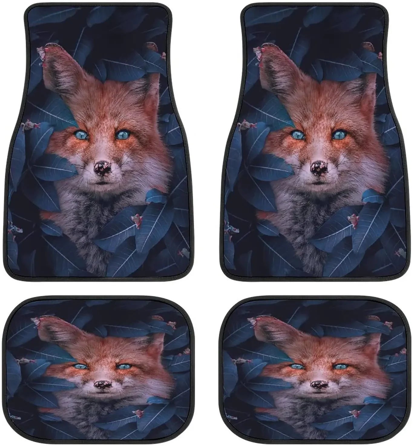 Premium Cute Fox Frog Animal Car Mats Universal Fit Car Floor Mats Fashion Soft Waterproof Car Carpet Front&Rear 4 Pieces Full Set Fit F for Cars, Trucks & SUVs