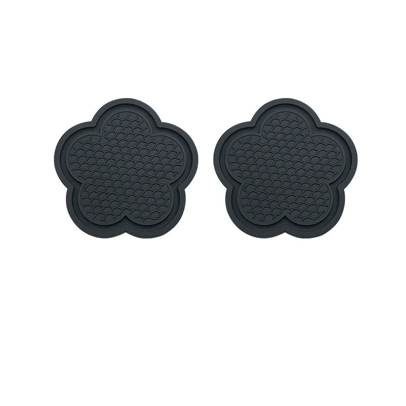 Premium 2Pcs Car Cup Coaster Flower Shaped Silicone Waterproof Non Slip Sift Proof Spill Saucer Car Interior Accessories for Cars, Trucks & SUVs