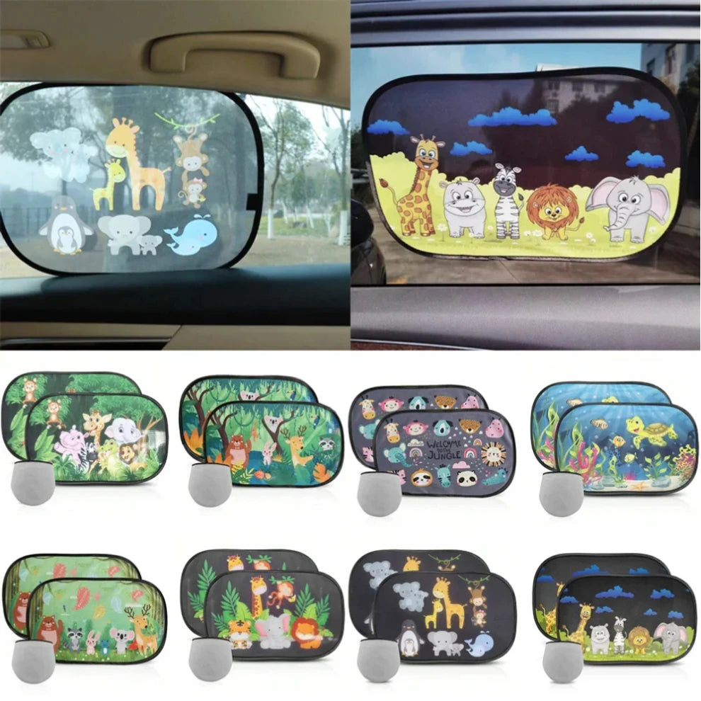 Premium 2Pcs Car Sun Shade Side Window Windscreen Roof Window For Children Adults Adsorption Sunshade Cover Universal Car Curtain for Cars, Trucks & SUVs