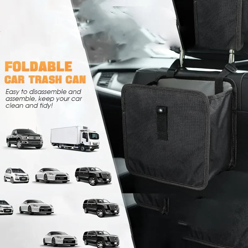 Premium Foldable Car Trash Can, Large Capacity Car Hanging Waterproof Leakproof Trash Can Storage Bag, Car Interior Accessories for Cars, Trucks & SUVs