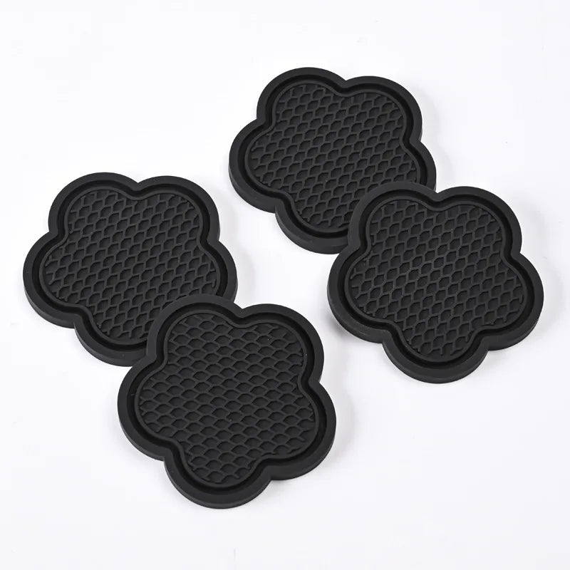 Premium 2Pcs Car Cup Coaster Flower Shaped Silicone Waterproof Non Slip Sift Proof Spill Saucer Car Interior Accessories for Cars, Trucks & SUVs