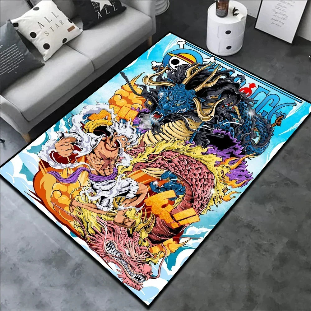 Premium Anime Rug Popular Style Luffy Gear 5 One Nika Form Piece Ace Customize Cartoon Rug Handmade Carpet Area Rug For Home Decor for Cars, Trucks & SUVs