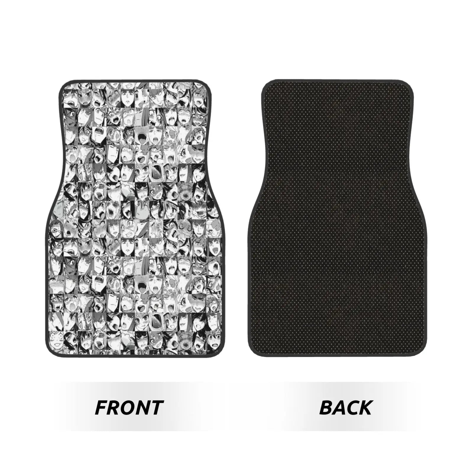 Premium Black Anime Girls Print 4Pcs Crystal Velvet Car Floor Mats Set Of Four Anti Fouling Car Mats Carpet Anti Slip Car Floor Mat for Cars, Trucks & SUVs