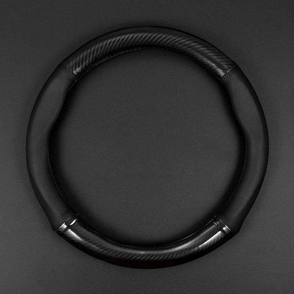 Premium Universal Car Steering Wheel Cover Carbon Fiber Leather Three Dimensional Anti Slip, Timple And Fashionable Car Accessories for Cars, Trucks & SUVs