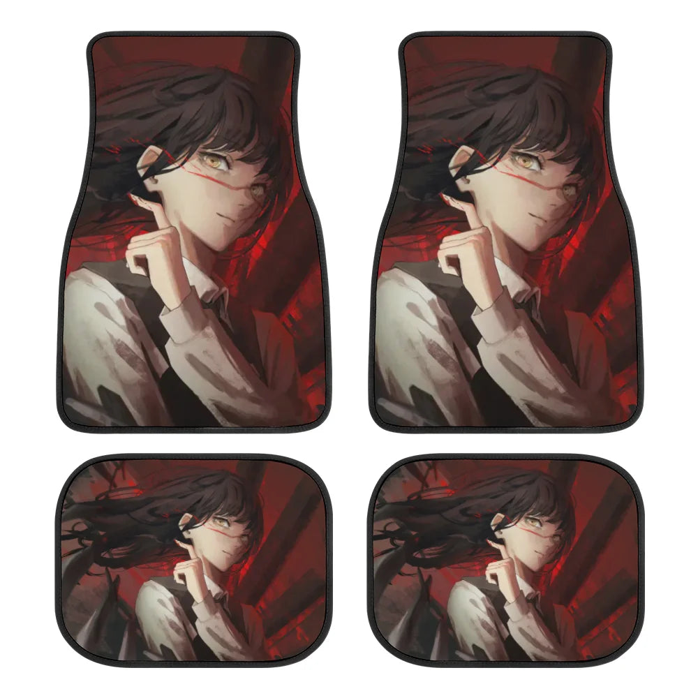 Premium Anime Chainsaw Man Universal Fit Front/Rear 4 Pcs Horrible Full Set Print Custom Design Carpet Car Suv Truck Floor Mats Doormat for Cars, Trucks & SUVs