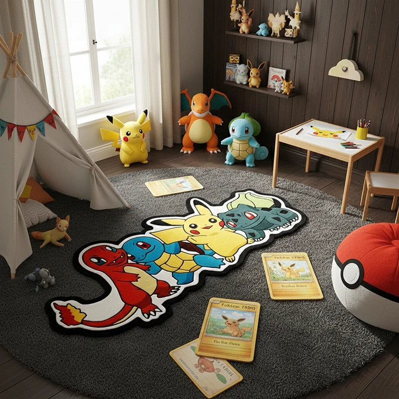 Premium Charmander/Squirtle/Pikachu/Bulbasaur Irregularly Designed Carpet Pokã©Mon Indoor Non Slip Decorative Mat For Fans And Collectors for Cars, Trucks & SUVs