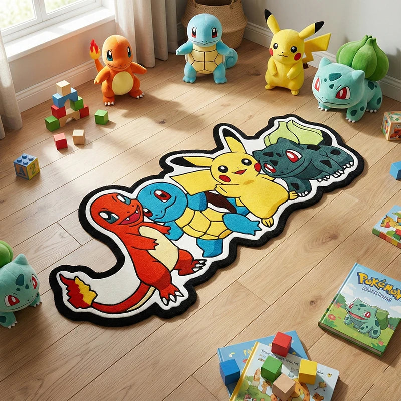 Premium Charmander/Squirtle/Pikachu/Bulbasaur Irregularly Designed Carpet Pokã©Mon Indoor Non Slip Decorative Mat For Fans And Collectors for Cars, Trucks & SUVs