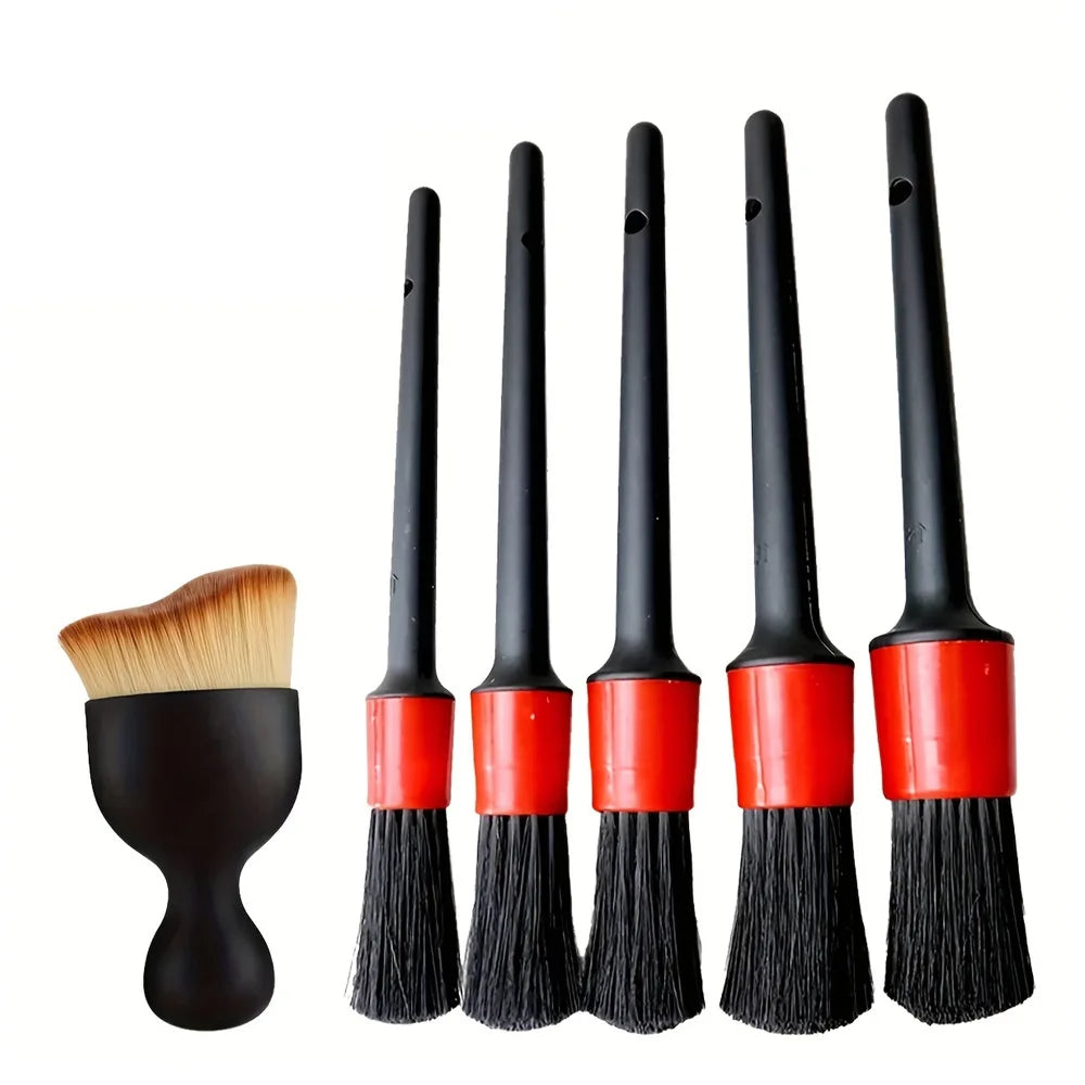 Premium 6Pcs Car Wash Care Detailing Brush Set,For Cleaning Wheels, Dashboards, Vents And More,Car Cleaning Brushes, Car Accessories for Cars, Trucks & SUVs