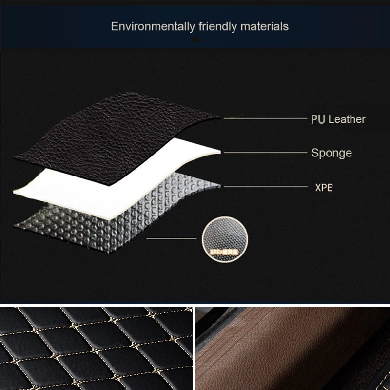 Premium 5Pcs Car Floor Mats Pu Leather Waterproof Auto Foot Pad Protector Pads Fashion Universal Car Carpet Cushion For All Seasons for Cars, Trucks & SUVs