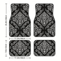 Premium 4 Pcs Car Floor Mats Bohemian Pattern European Ethnic Auto Rubber Carpet Universal Interior Accessories For Front And Rear Seats for Cars, Trucks & SUVs