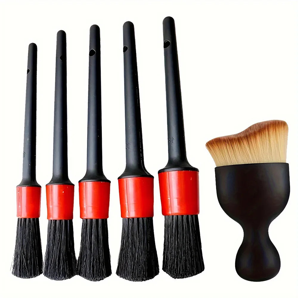 Premium 6Pcs Car Wash Care Detailing Brush Set,For Cleaning Wheels, Dashboards, Vents And More,Car Cleaning Brushes, Car Accessories for Cars, Trucks & SUVs