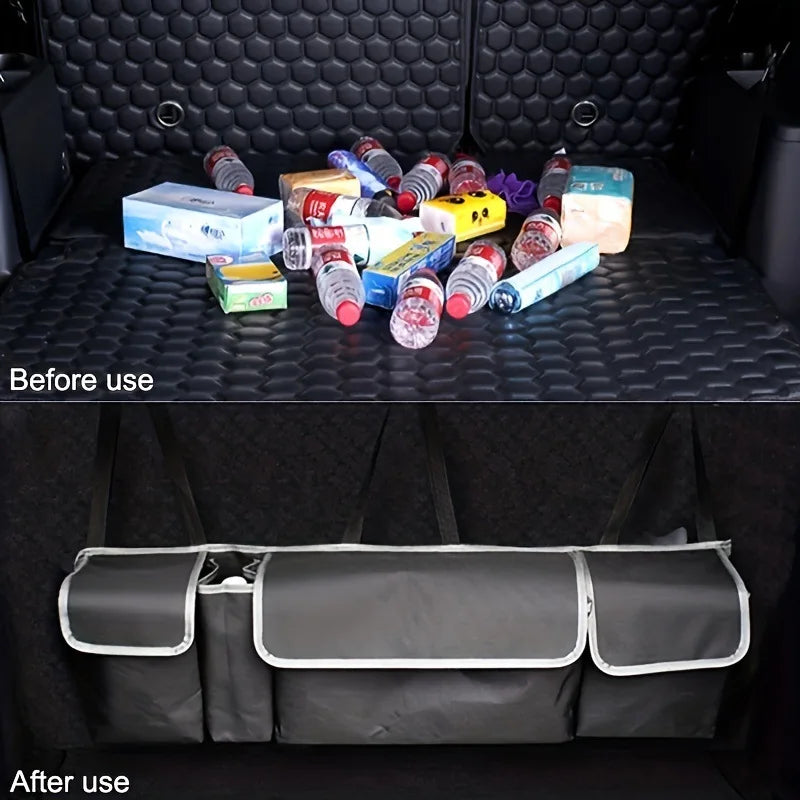 Premium Versatile Oxford Cloth Car Trunk Storage Bag Rear Seat Back Hanging Vehicle Organizer Box For Automobile Interior for Cars, Trucks & SUVs