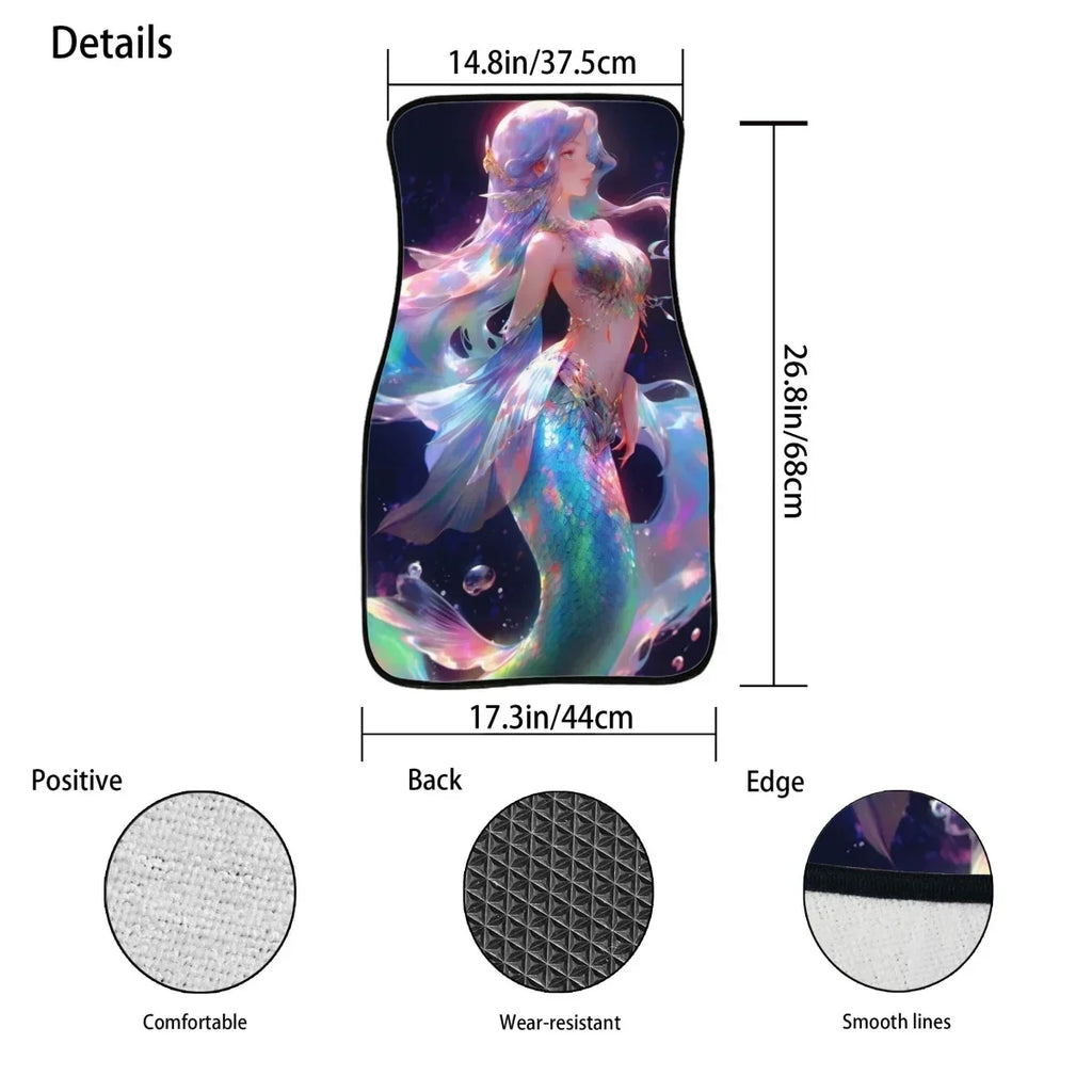 Premium New Arrivals Soft Car Floor Mats Anime Mermaid Forest Universal Fit Auto Carpet Set Of 2 Front Rear Liners Protector For Woman for Cars, Trucks & SUVs
