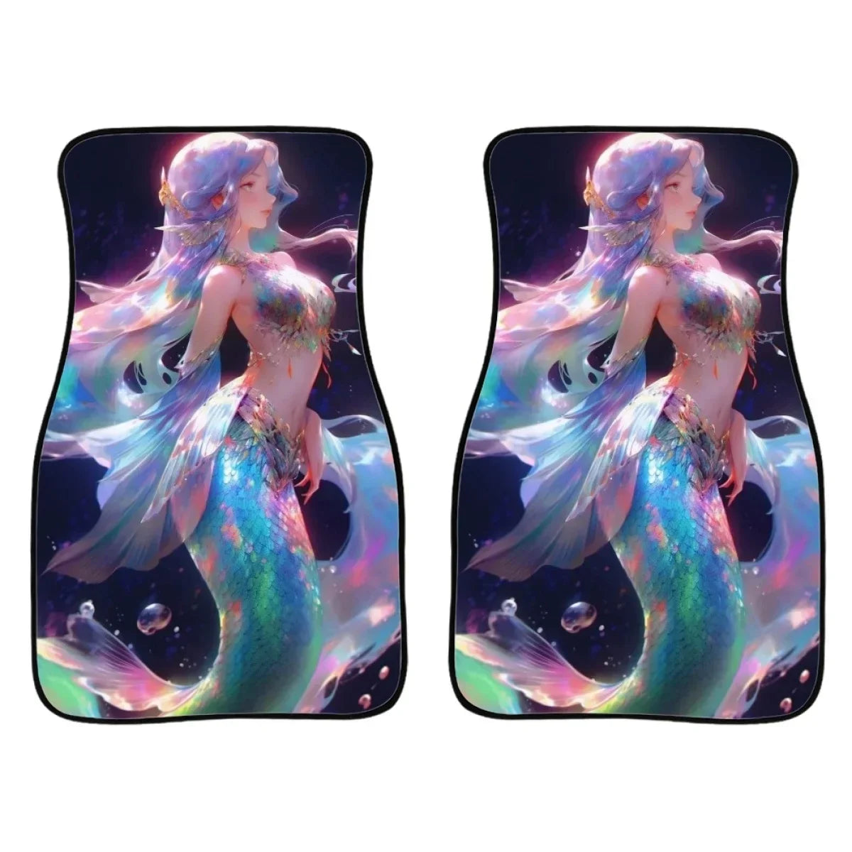 Premium New Arrivals Soft Car Floor Mats Anime Mermaid Forest Universal Fit Auto Carpet Set Of 2 Front Rear Liners Protector For Woman for Cars, Trucks & SUVs