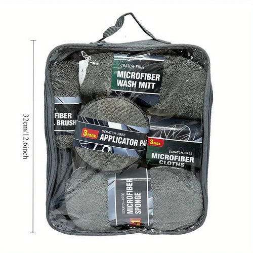 Premium 11Pcs Car Cleaning Kit That Includes A Tire Brush, Microfiber Cleaning Gloves, Making It An Excellent Choice For Car Cleaning. for Cars, Trucks & SUVs