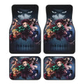 Premium Demon Slayer Anime Car Foot Mats Set Of 4 Floor Mats Decor With Non Slip Black Anti Skid Backing for Cars, Trucks & SUVs