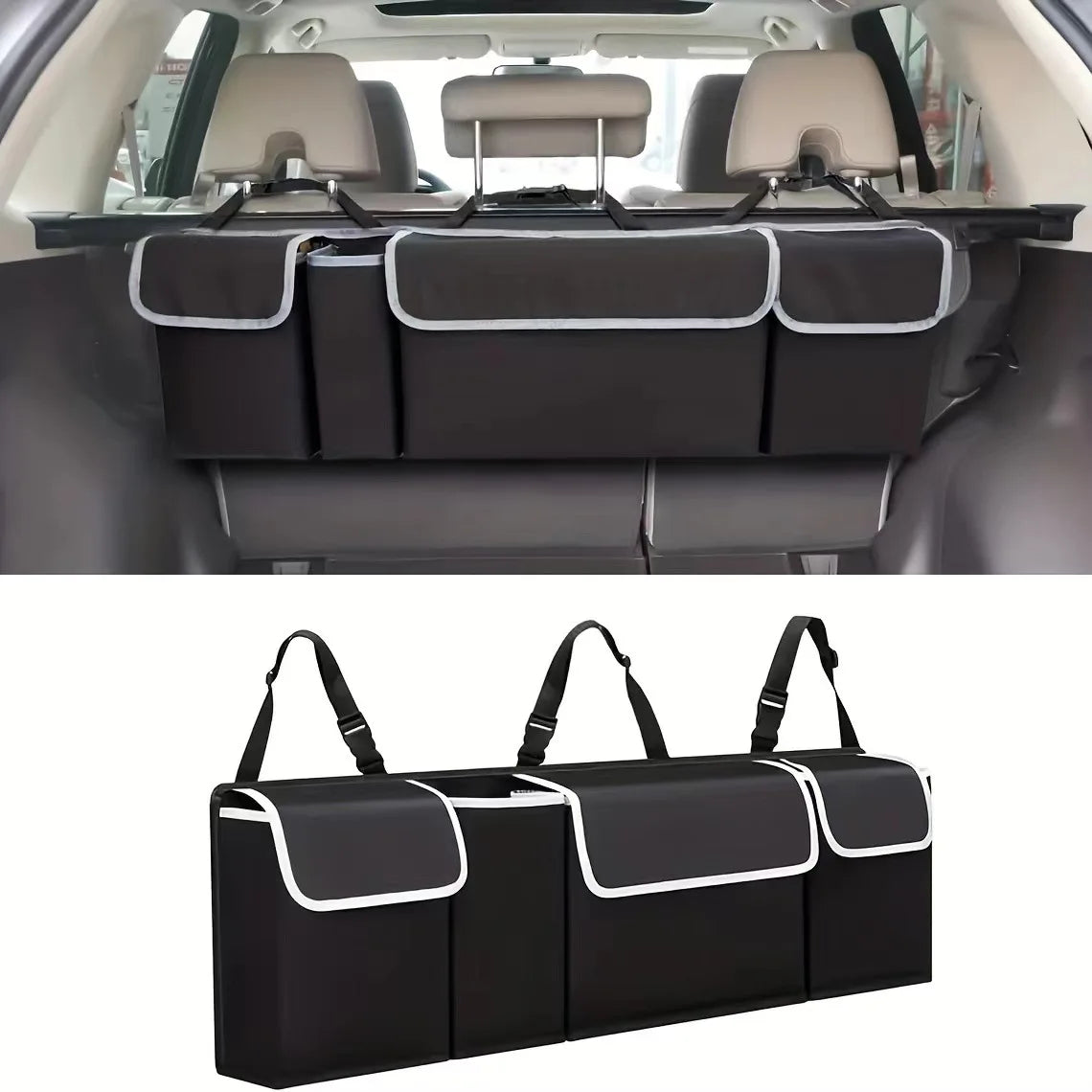 Premium Versatile Oxford Cloth Car Trunk Storage Bag Rear Seat Back Hanging Vehicle Organizer Box For Automobile Interior for Cars, Trucks & SUVs