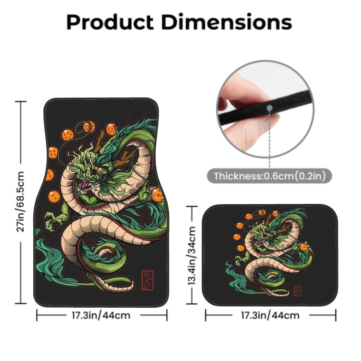 Premium 4Pcs Dragon King Design Car Mats, Non Slip, Waterproof, Interior Protection Accessories   Valentine'S Day, The Perfect Men Gift for Cars, Trucks & SUVs