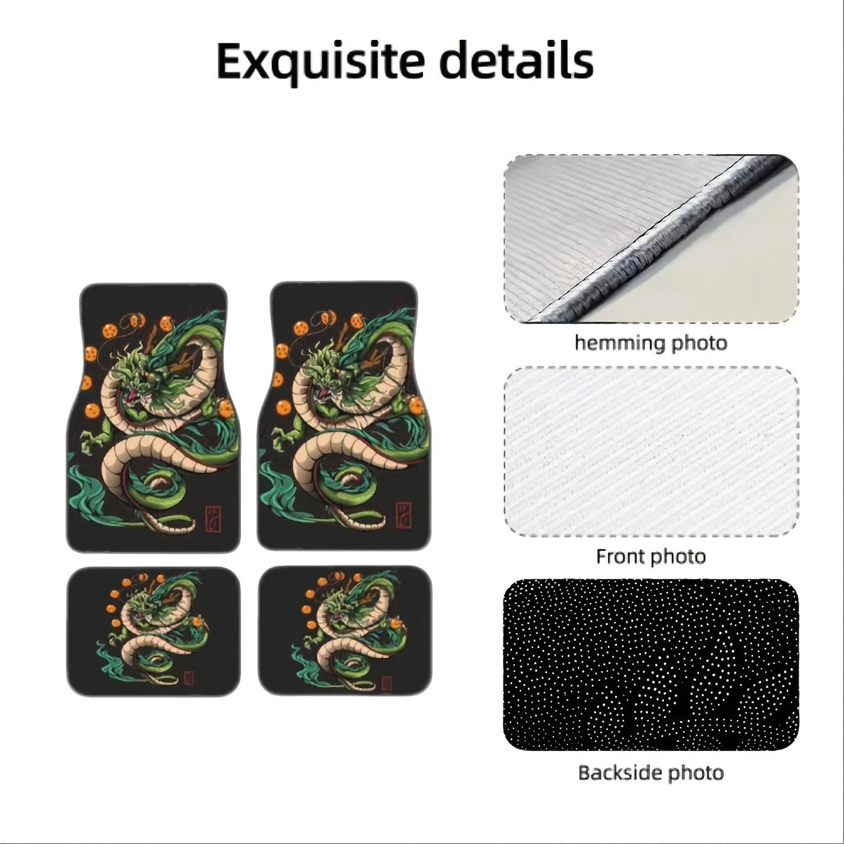 Premium 4Pcs Dragon King Design Car Mats, Non Slip, Waterproof, Interior Protection Accessories   Valentine'S Day, The Perfect Men Gift for Cars, Trucks & SUVs